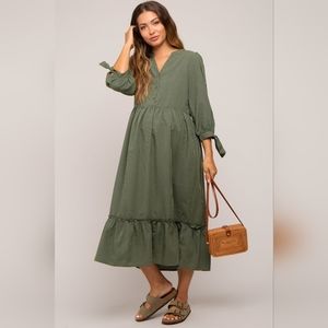 Plaid maternity dress